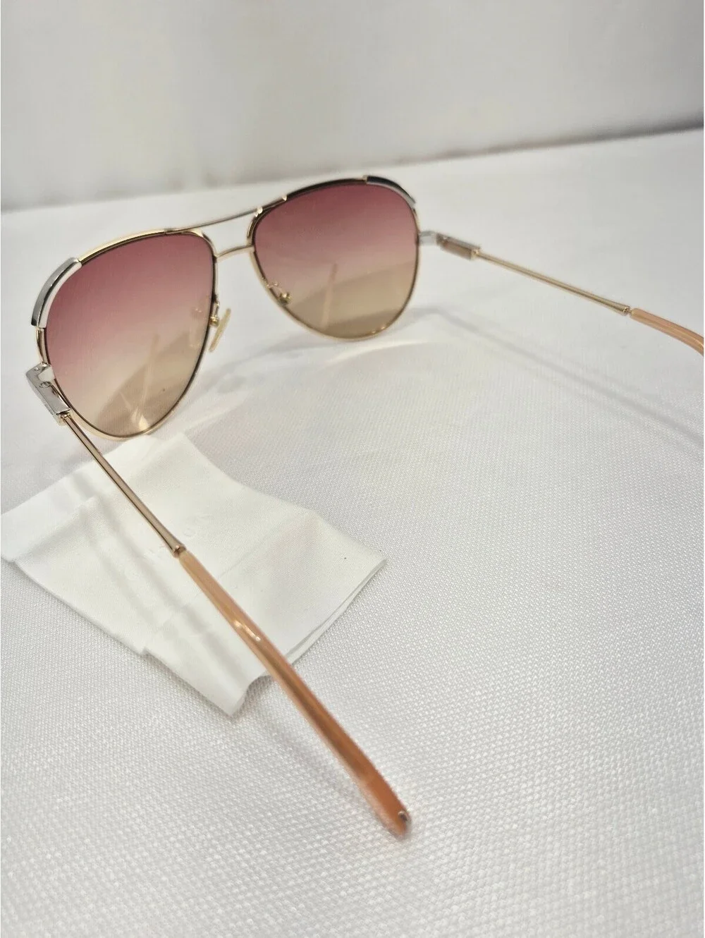 Chloe Eria Light Gold Aviator Women's Sunglasses NEW FLAWED